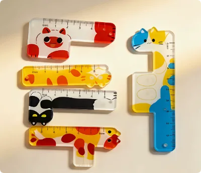 Hollow Star cat Cutout Decorative Ruler Measuring Ruler for Scrapbook Aesthetic Washi Tape Journal Drawing Stationery