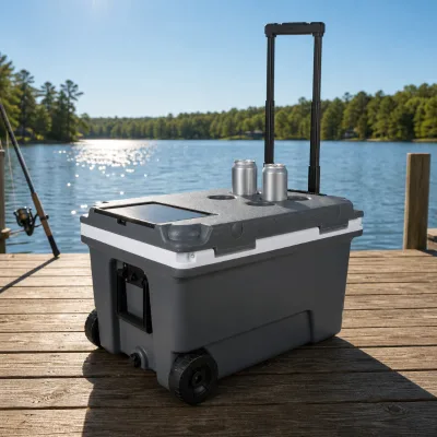 Unique Style Factory Wholesale Solar Panel Insulation Cooler Box Customized Brand Luxury Fishing 60L Cooler Box