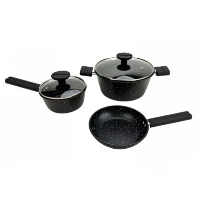 Lightweight 5-Piece Heavy Duty Professional Chef Restaurant Use Carbon Steel Non-Stick Coating Flower Dishwasher Oven Safe