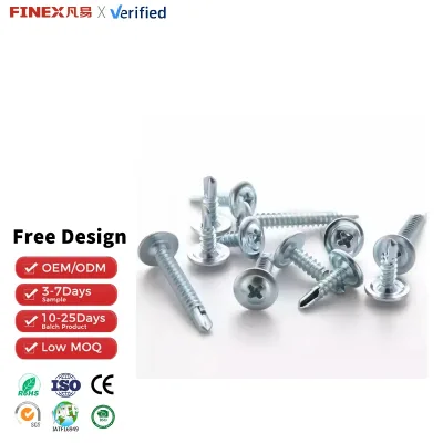 Hot Dip Galvanized Metric Steel Phillips Wafer Head Self Drilling Screw Truss Button Head Cross Recessed Industrial Fastening