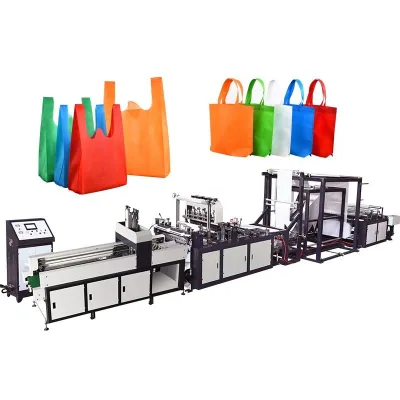 Customizable Non-woven Box Bag Making Machine with Online Handle Attached