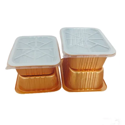 Autowell 1400A/1800A 1400/1800ML Aluminum Foil Gold Square/Oblong Food Grade Pulp Moulded Container Microwave Oven Use