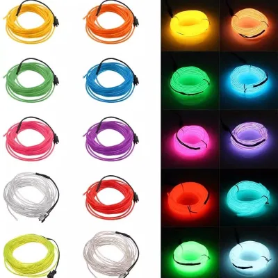 1m 3m 5m Car Dashboard Atmosphere Fiber Optic LED Strip Ambient Cold Light