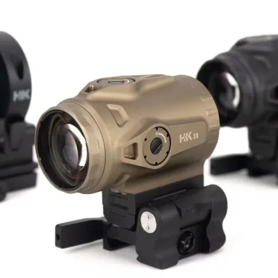 3X Magnifier Scope with Flip Side Mount IP67 Waterproof Compact Optical Magnifier for Red Dot Sight Outdoor Shooting