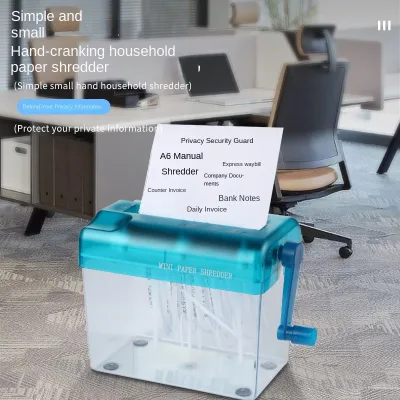 BSR-B01 Item Manual Shredder A6 Mini Household Hand Cranked Shredder Small Office Shredder Desktop Strip Shredder
