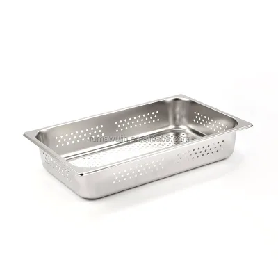 Stainless Steel Cookware Set SS201 Drain Pan for Vegetables Drain Container Multi-size Perforated Gn Pan