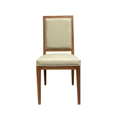 Factory-direct Supply Modern Minimalist Stainless Steel Folding Dining Chair Cloth Upholstery Padded Seat Wood-grain Finish