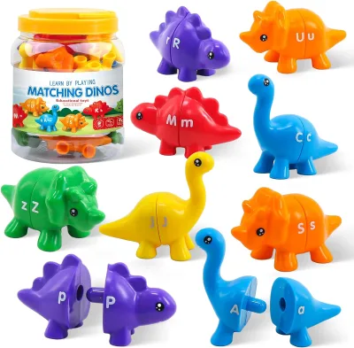 Montessori Learning Toys for Toddlers Dinosaur Alphabet Games for Kids Letters Sorting and Matching Game Toys