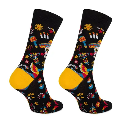 Creative Colorful Skull Jacquard Crew Socks Cotton Winter Trend Casual Letter Pattern Custom Made Socks