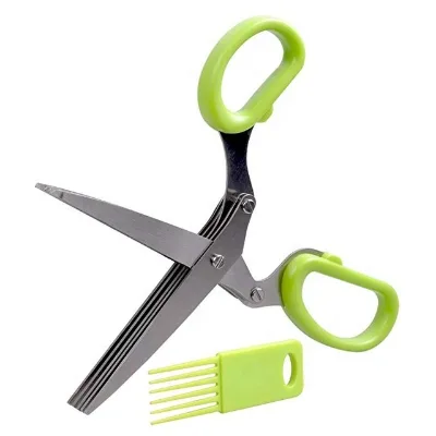 21cm Minced 5 Layers Basil Rosemary Kitchen Scissor Shredded Chopped Scallion Cutter Herb Laver Spices Cook Tool Cut