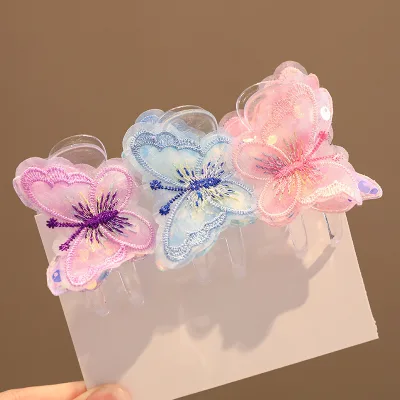 Butterfly Hair Pins 2023 New Butterfly Claws Clip Embroidered Butterfly Hair Clip