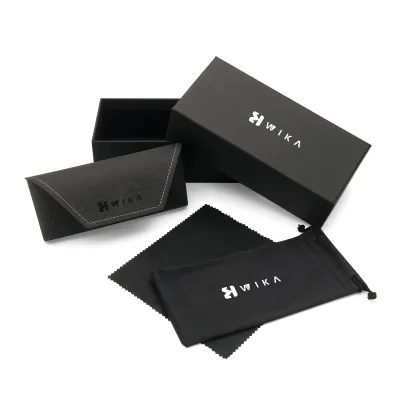 Eco-friendly Portable Envelope Hard PU Leather Rectangular Print Eyewear Glasses Case with Magnetic Closure