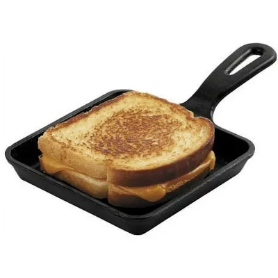High-quality Single Handle Pre-seasoned Square Shape Cast Iron Skillet for Egg Cooking Use