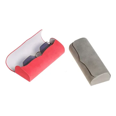 Elegant Suede Feel Semi Hard Sunglasses Case Portable Slim Protective Eyewear Case Luxury Eyewear Storage Box