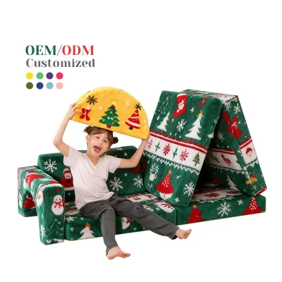 Modern Toddler Convertible Sofa Foldable Safety for Living Room Outdoor Use Multifunctional Kids Playroom & Bedroom Furniture
