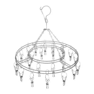 Kaiwang Modern Minimalist Stainless Steel Sock Rack Thickened Clips 20-Clip Double-Layer Solid Sock-Drying Rack Clothes Drying