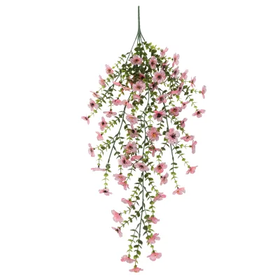 Autumn Faux Eucalyptus Violet Silk Flower Wall Hanging Vine Greenery Basket Decoration-Indoor/Outdoor Use Wedding Home Decor
