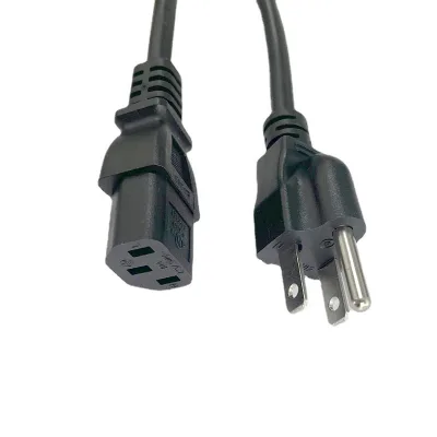 International Plug 8 Character PVC 1M Long 15A C7/C8 IT KR 3Pin AC US 3 Prong Power Extension Cords for Computer