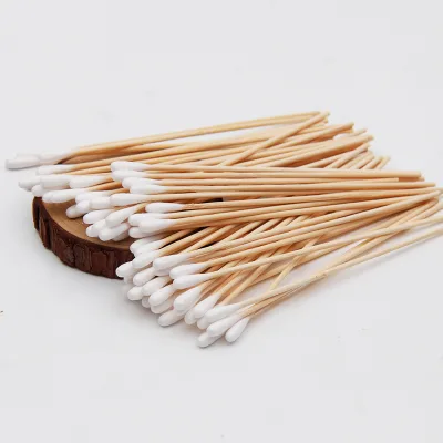 Disposable Sterile Medical Cotton Swabs Sticks Q Tip 9cm 15cm Wooden Stick Cotton Swab
