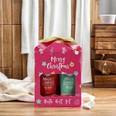 OEM SPA Gift Set High Quality Natural Veagn Luxury Christmas Day Bath Set for Women Bath Gift Set with Mesh Sponge