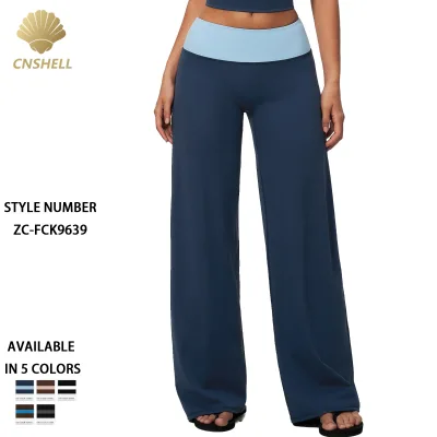 New Color-blocked Brushed Sweatpants, Casual and Stylish, High-waisted, Tummy-control, Hip-lifting, Slightly Flared Yoga Pants