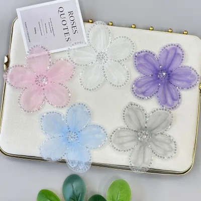 13cm Sequin Three-dimensional Organza Flower Wedding Autumn Winter Dress Corsage Sweater Shoes Hats Box Decoration Polyester