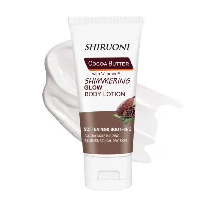 Private Label Cocoa Butter Glitter Body Lotion for Deep Hydration Radiant Shine