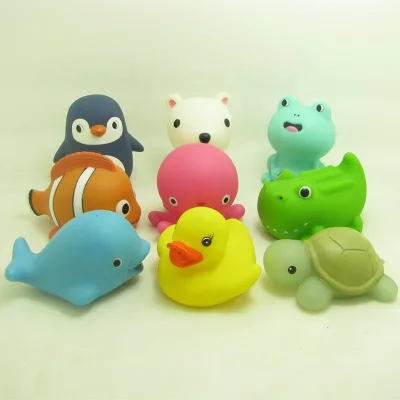 Non-Toxic Baby Kids Bath Toys Bathtub Toys Plastic Sea Animal Turtle Whale Duck Frog Toys