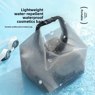 Waterproof PVC Toiletry Bag Large Capacity Wet/Dry Separation Drawstring for Men Women Outdoor Swimming Fitness Travel Storage
