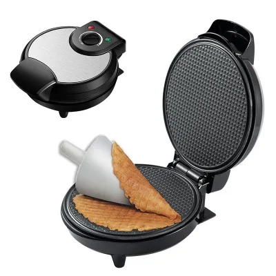 Household Electric Stainless Steel Nonstick Egg Roll Mold Automatic Electric Mini Waffle Ice Cream Cone Maker