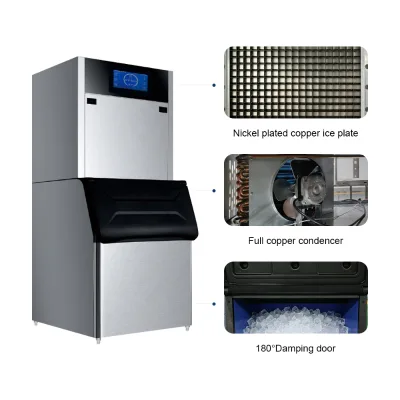 Portable 220v Commercial Ice Maker Cube Ice Machine 500kg/24h