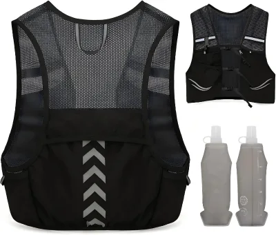 Running Hydration Vest Chest Pack with Soft Flask, Small to Plus-Size Fit