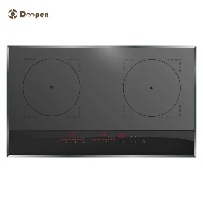 2025 New Trend Black Crystal Panel Half-Bridge Tech Built-in 2Cooking Zones Electric Induction Stove for Countertop