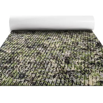 Embossed EVA Traction Deck Pad for Boat Flooring and Surfing Black Forest Camo Color