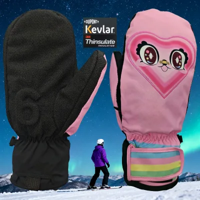 Factory's Waterproof for Kevlar Anti-Cut Wrist Guards Insulated Warm Winter Thermal Gloves for Snowboarding