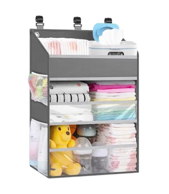 Hanging Foldable Non-Woven Fabric Durable Diaper Wet Storage Bag for Crib and Diaper Changing Table Fence/Wall
