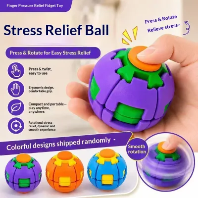 New Arrival Colorful 3D-Printed Plastic Decompression Ball Press-and-Spin Fingertip Spinner Educational Toy