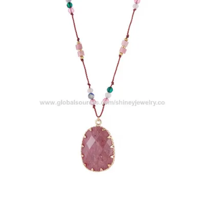 2025 Natural stone necklaces Handmade beaded necklaces various colorful Gem stones Necklace