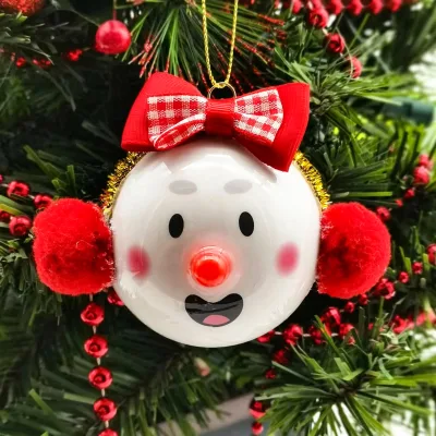 2025 New Christmas Decorations Christmas Ball Shaped Foam Doll Pendant Cartoon Shape Foam Ball