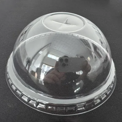 Newly Designed 92 mm Plastic Dome Cover Environmentally Friendly Disposable Cup for Tea and Food for Cold Drinks