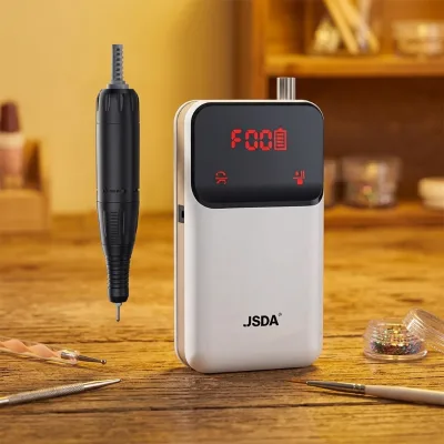 High Quality Professional Plastic Portable Nail Art Drill Machine 30000RPM Rechargeable Low Noise Nail Polisher Brushed Motor 4