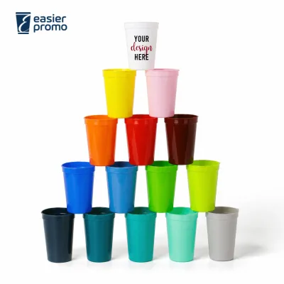 Custom Logo Promotional Stadium Cups with Multicolor Full Wrapped Printing for Events