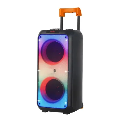 NDR 1095 Dual 8-inch 40W Light Move Portable Lever Blue Tooth Speaker Support USB/TF Card Function with Wireless Microphone