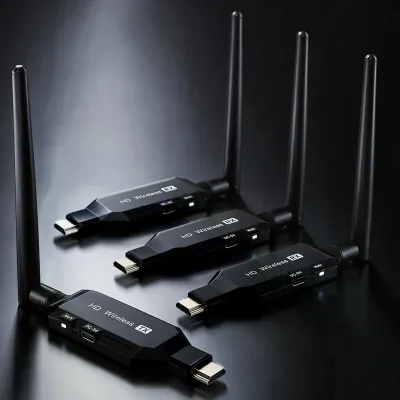 BIGWAY GT-HDWL50C 5G 1to4 Wireless Transmitter Receiver Kit 50/80M APP Monitoring Low Latency Plug Play for ABS Material PC TV