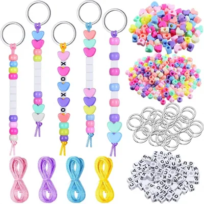 For Bestseller Bohemian-style Letter Bead Heart-shaped Plastic Resin Keychain Womens Bag Charm Accessory