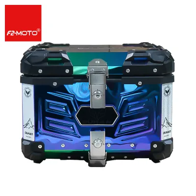 Customize Aluminum Alloy Motorcycle Top Box Tail Trunk Delivery Box Rainbow Color Universal Fit Waterproof Aluminum Box