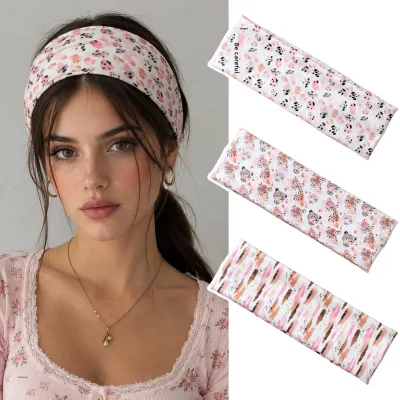Pink Leopard Print Elastic Headbands Fashion Face Washing Makeup Hair Band Stretch Sports Yoga Hair Wraps Hair Accessories