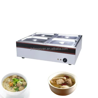 Commercial Hotel Restaurant Kitchen Equipment 4 Pans Electric Baine Marie Food Warmer