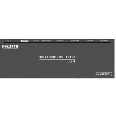 4 Port HDMI Amplified Splitter (Video/Audio) 4Kx2K @60Hz 4:4:4 HDCP2.2 for Home Theatre System