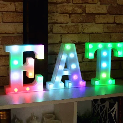 Wedding White LED Remote Light Marquee Letters Numbers Signs Party Bar Decorations Home Glow Waterproof Box Modern New Arrival
